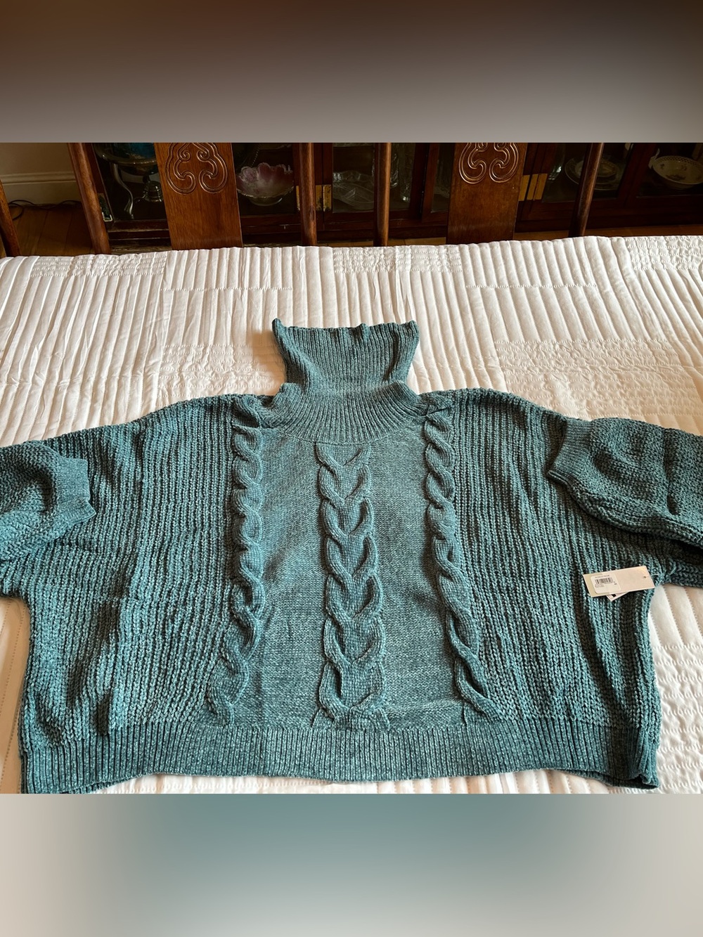 BP Teal Cable-Knit Chenille Turtleneck Sweater - Women’s size 4x NWT
